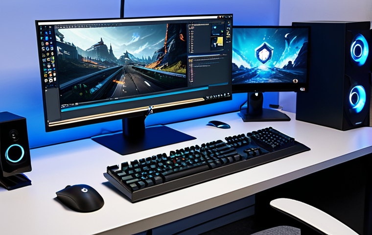 원신 데스크톱 최적화 - Optimized Computer Setup**

A clean and organized desktop setup with a modern gaming PC, keyboard, a...