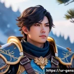 원신 팬 픽션 창작 가이드 - A detailed portrait of a brave Genshin Impact character wearing elaborate fantasy armor inspired by ...